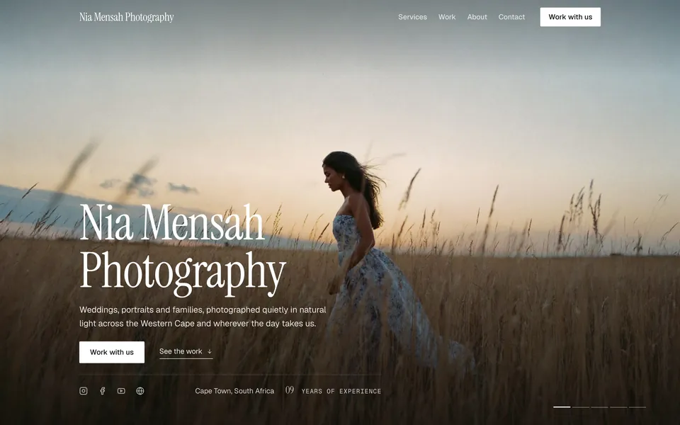 A photographer’s portfolio site.
