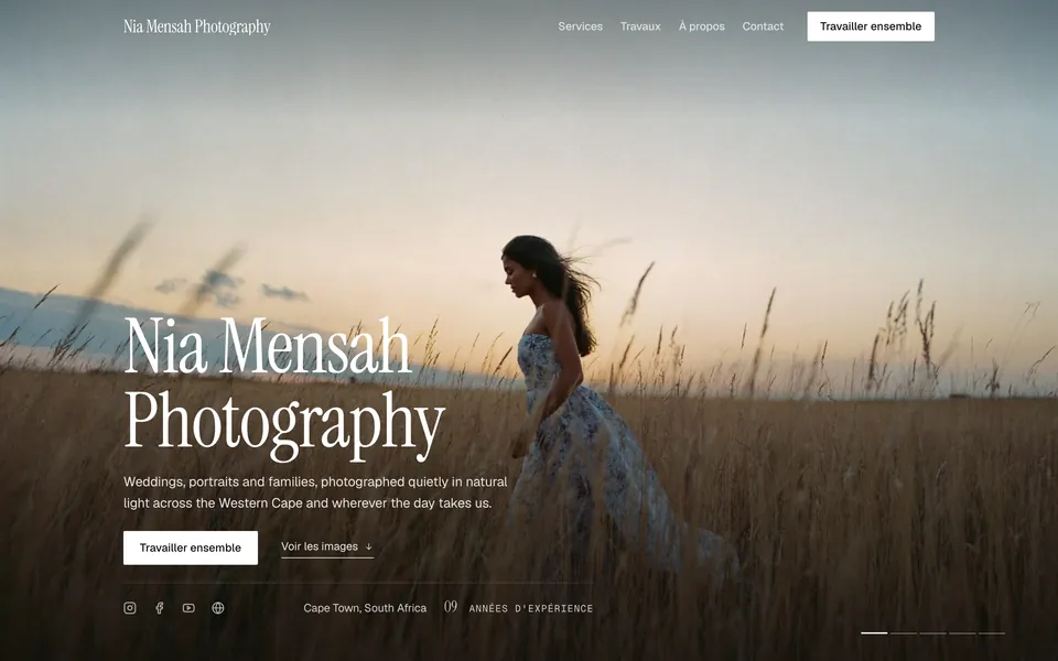 Le site portfolio d’un photographe.